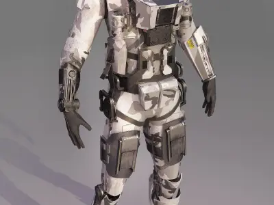 S-Soldier futuristic suit for sci fi video game 3D model