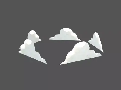 Cloud Head Effect v1 001 Low-poly 3D model