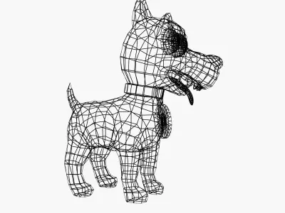 Yellow Dog Low-poly 3D model