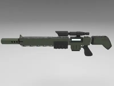 Lasergun halo rifle Low-poly 3D model