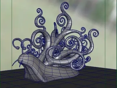 Snail with Curly shape shell 3D model