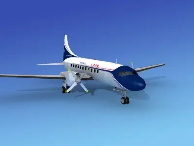 Convair CV-580 Trans Texas 3D model