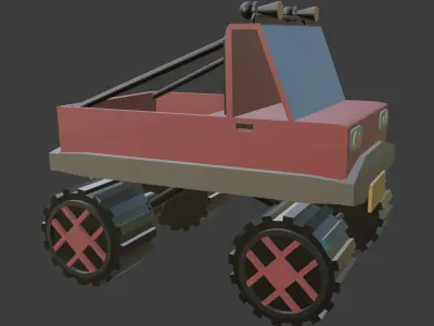 Low poly truck monster Low-poly 3D model