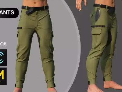 Male Pants Man Outfit Marvelous Designer 3D model