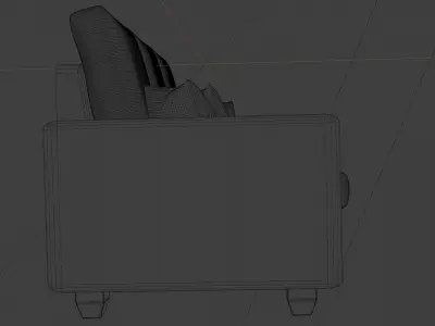 A sofa set model Free low-poly 3D model