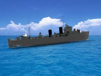 HMS Foxhound  F-class destroyer 3D model