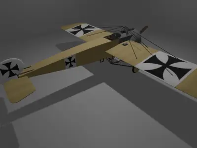 Fokker Eindecker Low-poly 3D model