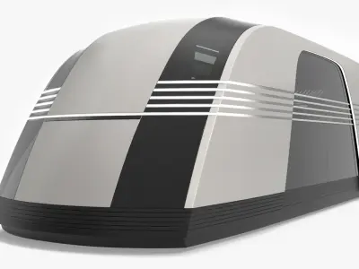 Self-Driving Retrofuturistic Electric Car 3D model