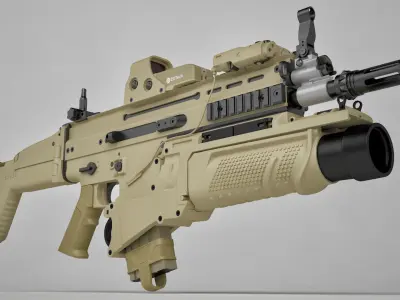 Combat Assault Rifle FN SCAR-H 3D model