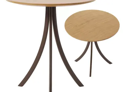 EXPORMIM BISTRO Round oak table Free low-poly 3D model