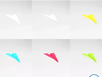 Paper Plane Pack 01 Low-poly 3D model