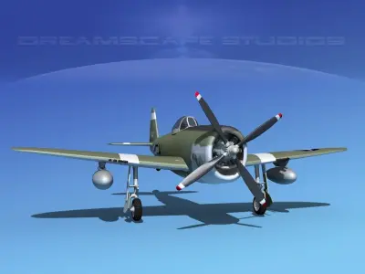 Republic P-47D Thunderbolt V03 3D model