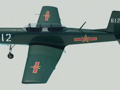 Nanchang CJ-6 Chinese trainer 3D model