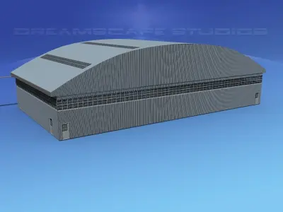 Aircraft Hangar M-1 Low-poly 3D model