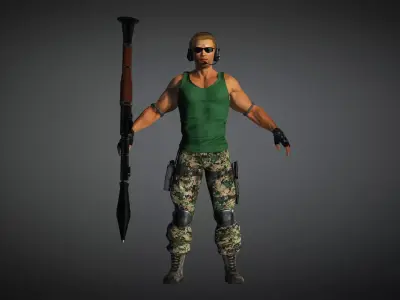 AAA Military Male Character 10 Low-poly 3D model