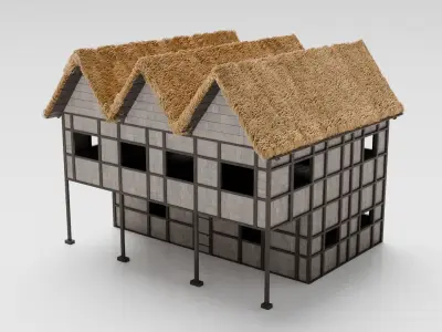 Medieval Tavern Low-poly 3D model