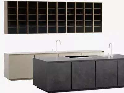 Modern Kitchen Free 3D model 6