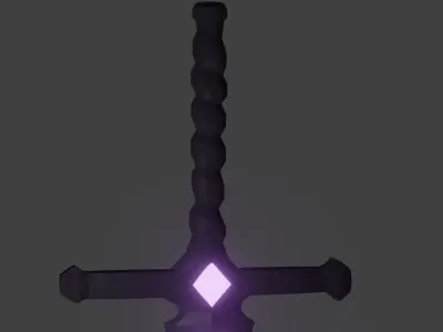 sword with lights Low-poly 3D model