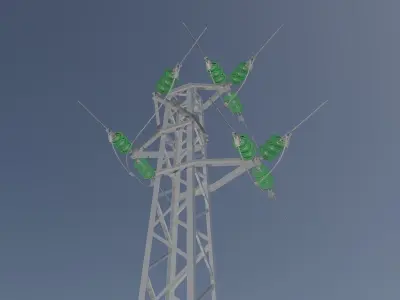 Voltage overhead power line tower 952 node Free 3D model