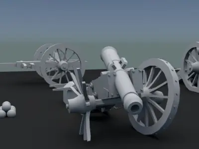 GRIBEAUVAL SYSTEM CANON Low-poly 3D model