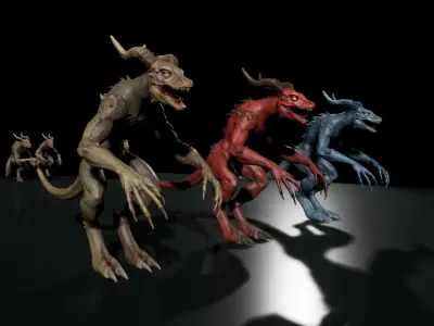 Drakonian beast Low-poly 3D model