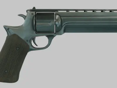 Rigged Low Poly Revolver With PBR Materials and multiple skins Low-poly 3D model