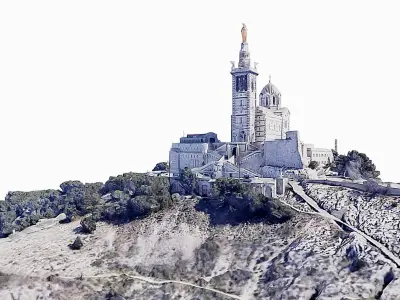 Notre Dame de la Garde Low-poly 3D model