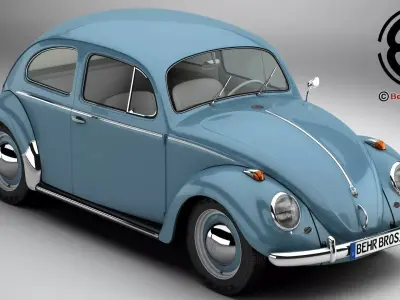 Volkswagen Beetle 1963 1200 Deluxe 3D model