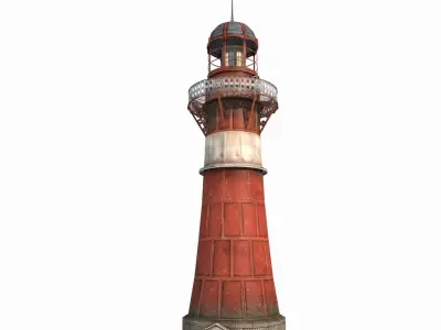Hand drawn architectural lighthouse 3D model