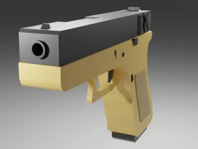 Modular Glock - 18 Low Poly Low-poly 3D model