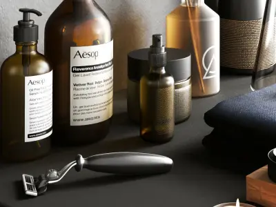 Bathroom Kit Set 3D model Free low-poly 3D model