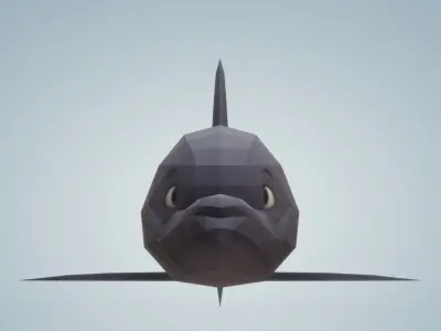 Low poly Dolphin whale in polygonal style premium Low-poly 3D model