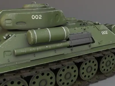 Tank T-34 3d model Soviet medium tank  world war weapon 3D model