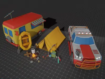 Survival Pack lowPoly Low-poly 3D model