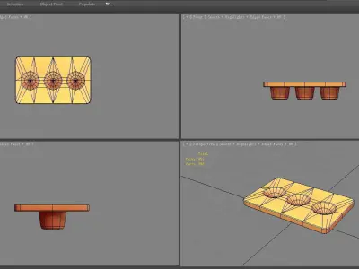 Cartoon egg tray - egg support Low-poly 3D model
