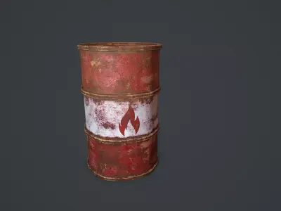 Metal barrel Free low-poly 3D model