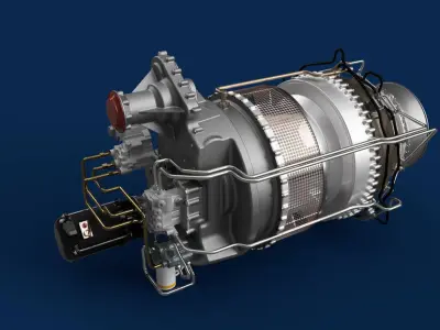 Helicopter turboshaft Free 3D model