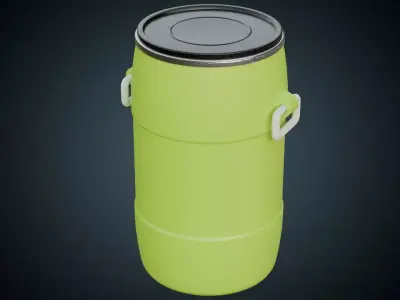 Plastic Barrel 1 Basic Low-poly 3D model