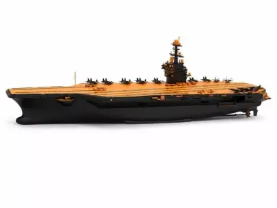 Modern Aircraft Carrier Model Black and High Visibility NAVAL  3D model
