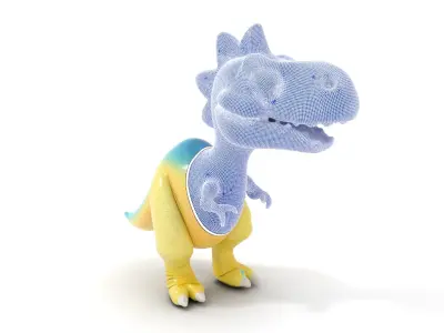 Cute Cartoon Dinosaur D Model Pack Low-poly 3D model