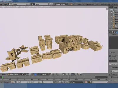 castle wall collection 3D model