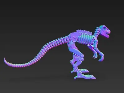 Articulated Mechanical Dinosaur Skeleton 3D model