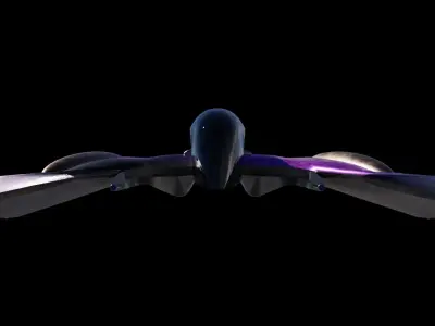 Spaceship 3D model Low poly futuristic flying Low-poly 3D model