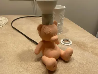 Teddy bear lithophane lamp commercial use license 3D print model