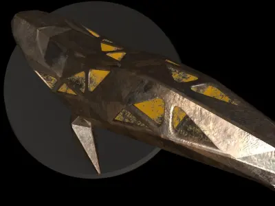 Steampunk Blue Whale Low-poly 3D model