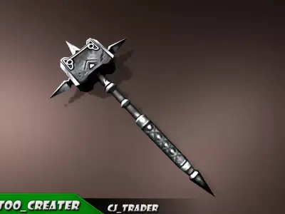 Fantasy Hammer Low-poly 3D Model Low-poly 3D model