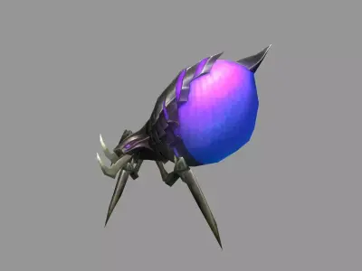 Cartoon louse monster Low-poly 3D model