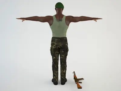 African Mercenary 2 3D model