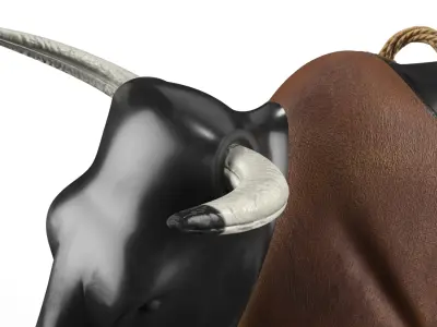 Mechanical Rodeo Bull with Steel Stabilizer Case Rigged for Cinema 4D 3D model