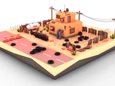 Polygon Zombie Combo Pack Low-poly 3D model